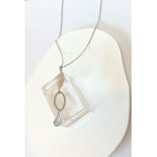 Ασημένιο κολιέ σε ασημί με κρύσταλλο (SN184)